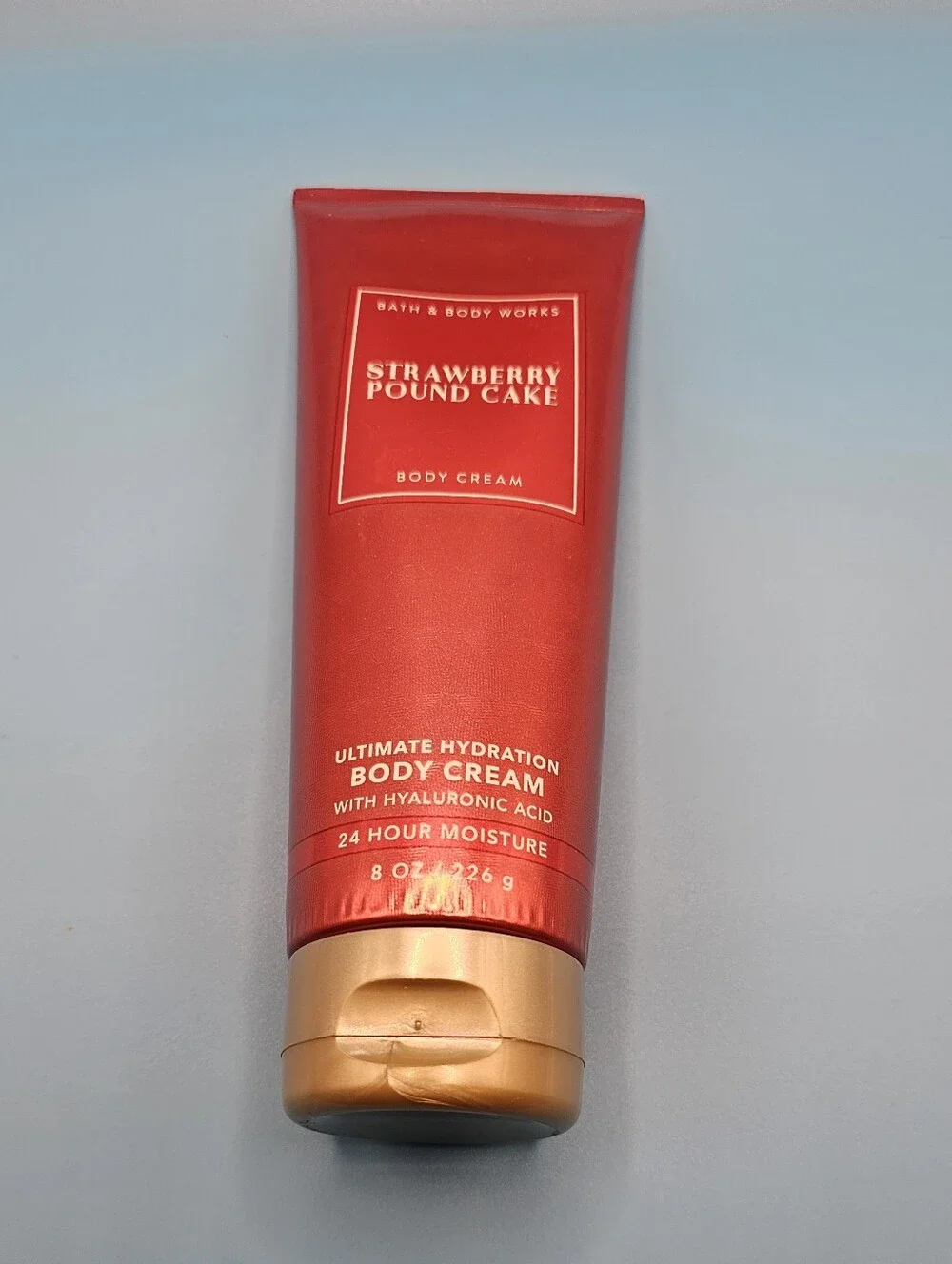 Bath & Body Works Strawberry Pound Cake Body Cream - Red & Gold